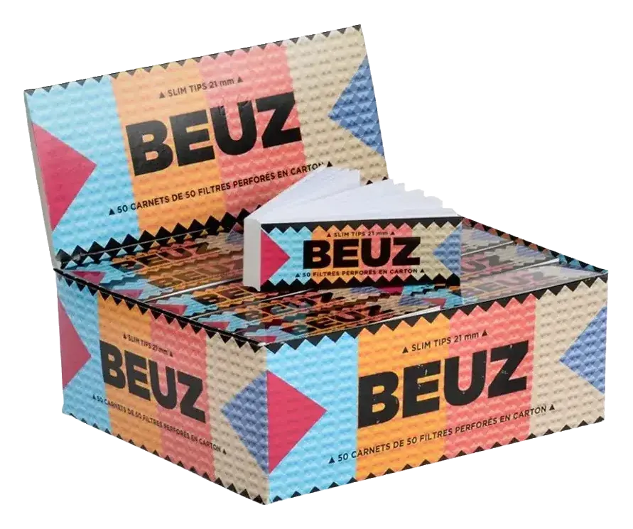 Filtres carton Beuz Slim Tips 21 mm perforés, 50 filtres vue 4